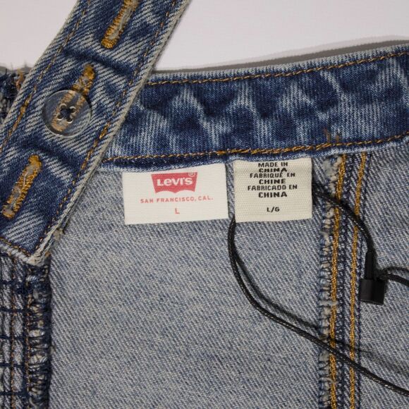 NWT $69.50 Levi's Denim Sculpted Bustier Tank Top Zipper Elastic Back Women Sz L - Picture 11 of 13